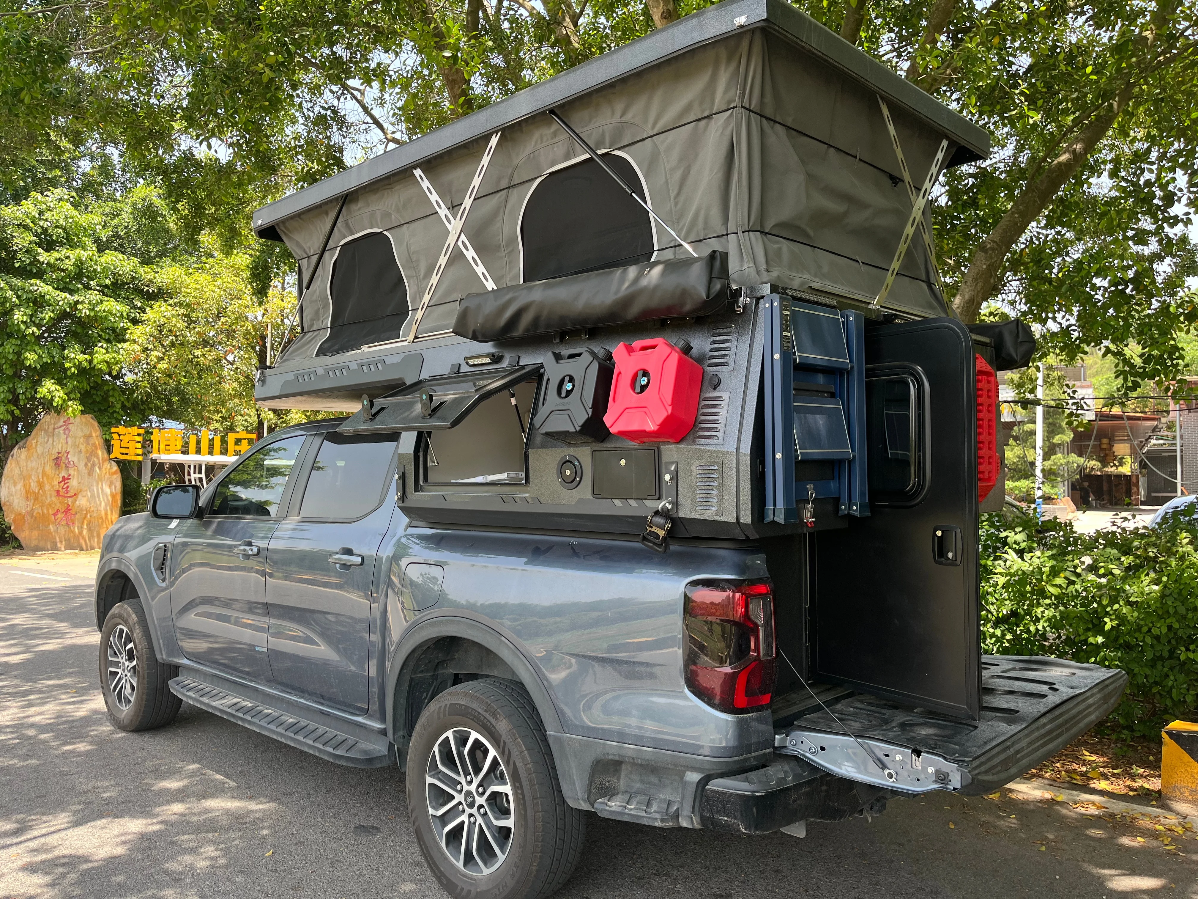 Caminhão de captação cama plana campista banheiro ao ar livre rv para reboques de viagem aumentando sua vida ao ar livre rv viajando