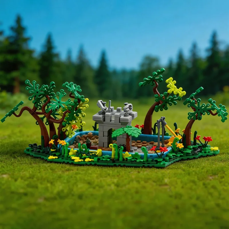 588 PCS PLAYGROUND FUN Including A Swing Toy Army Men A Castle And A Pirate Ship MOC Building Block Model Assembly Toys Kid Gift