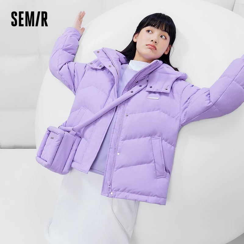 Imagem -03 - Semir-jaqueta Feminina de Capuz Médio Longo Cabolsa Grosso Design Quente Moda Inverno Novo 2023