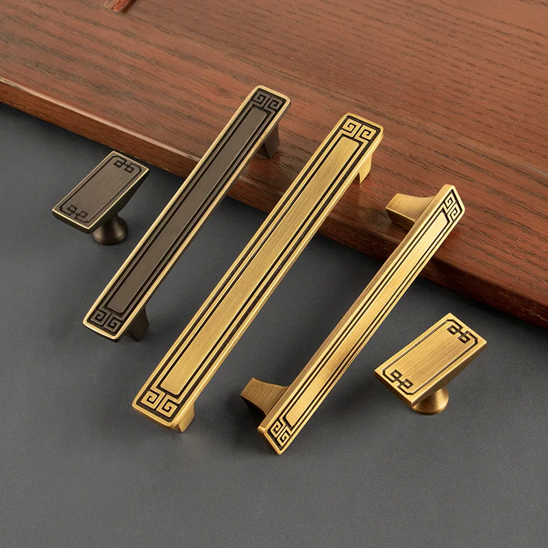 

New Chinese Style Solid Brass Furniture Handles Bronze/Coffee Handles for Cabinets and Drawers Dresser Kitchen Cabinet Handles