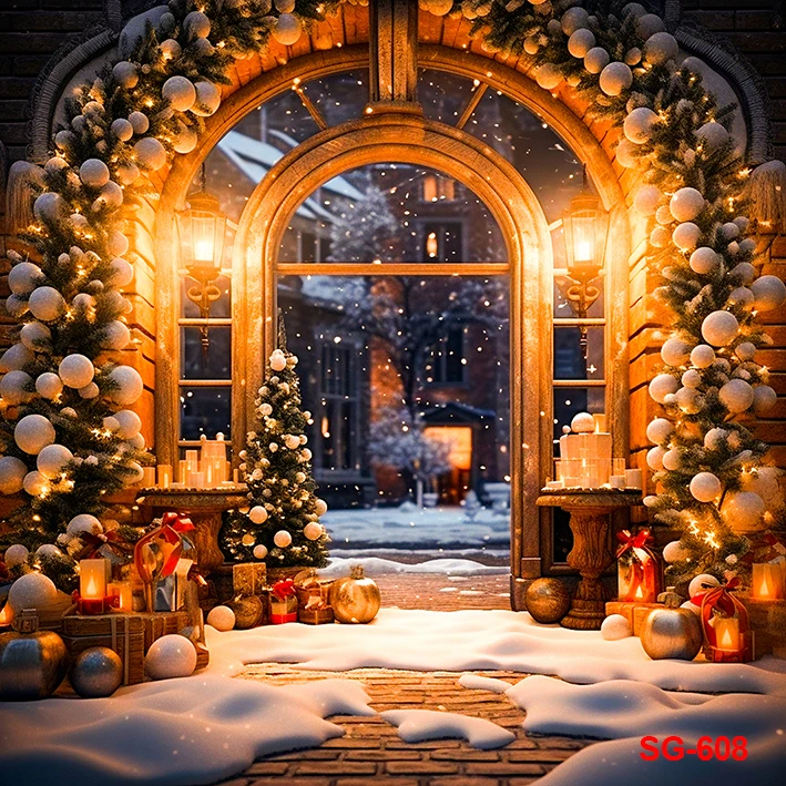 Winter Snow Backdrop White Window Photography Backdrop Christmas Backdrop Snowscape Background Xmas Holiday Decor Background