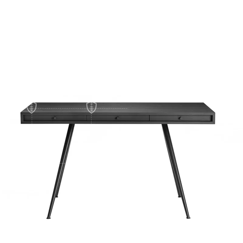 

Black oak modern minimalist Italian minimalist desk metal office desk Nordic desk