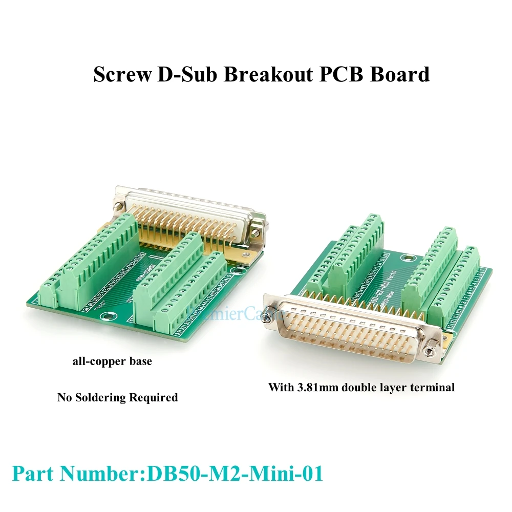 DB50 Male Connector to Terminal Block D-SUB to 50-pin Port Solderless Terminal Adapter Welding-free Breakout Board Signal Module