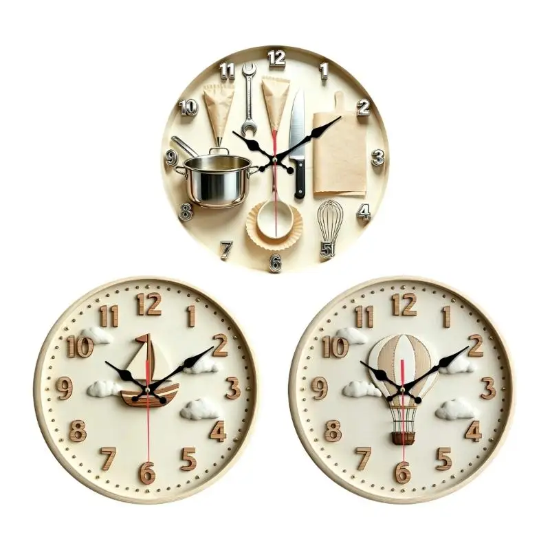 Clock with Raised Numerals for Living Room Bedroom Study Entryway and Indoor Use D2RD
