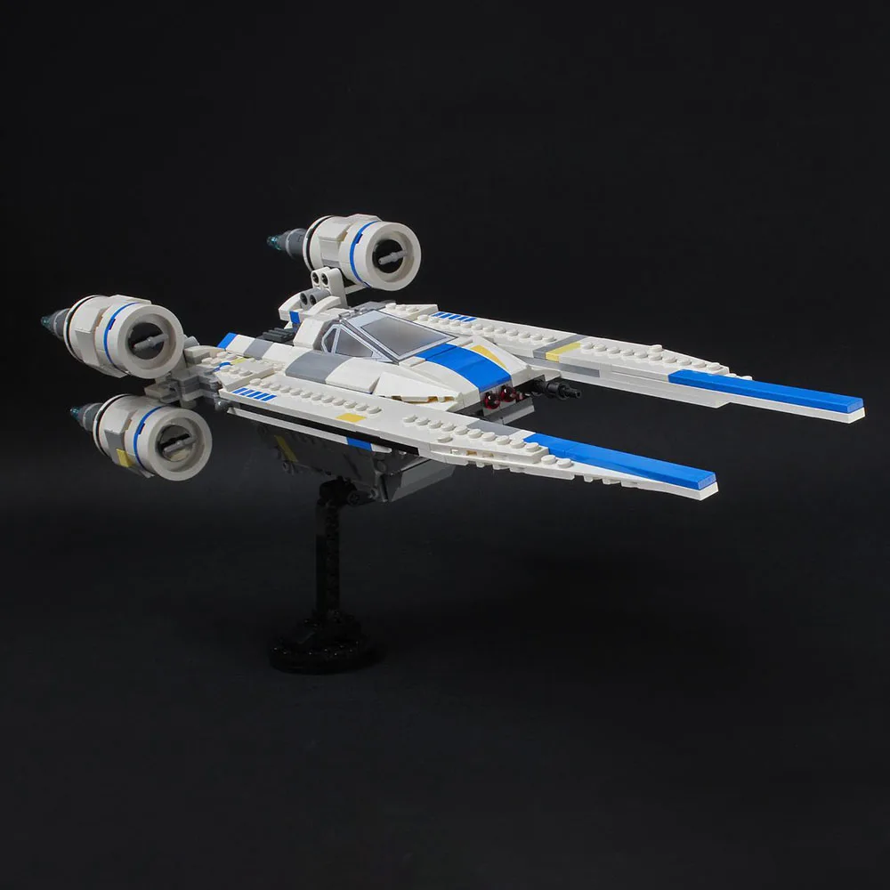 570 Uds. MOC Space Wars acorazado espacial juego de bloques de construcción u-wing MOD Fighter DIY modelo juguetes de ensamblaje 75399 regalo para niños