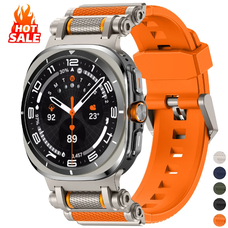 

Роскошный силиконовый ремешок для Samsung Galaxy Watch Ultra 2025 47 мм, спортивный браслет для Galaxy Watch Ultra 7 47 мм, без зазоров