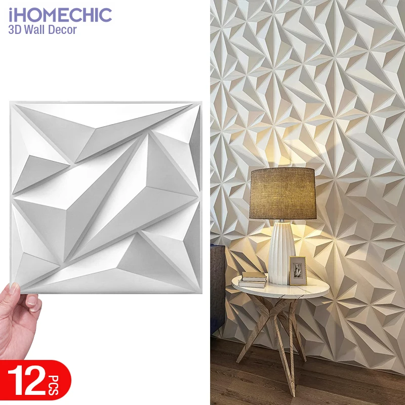 Waterproof 3D Art Painel de Parede para Home Decor, Esports Jogos, PVC Adesivo, Decor Azulejos, Design Diamante, Decoração DIY, 11,81 em x 11,81 em, 12PCs