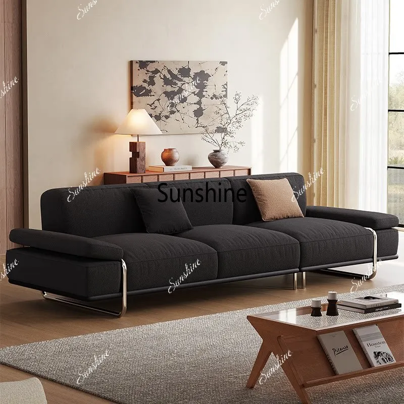 Fully removable and washable adjustable armrest fabric sofa living room simple modern straight row