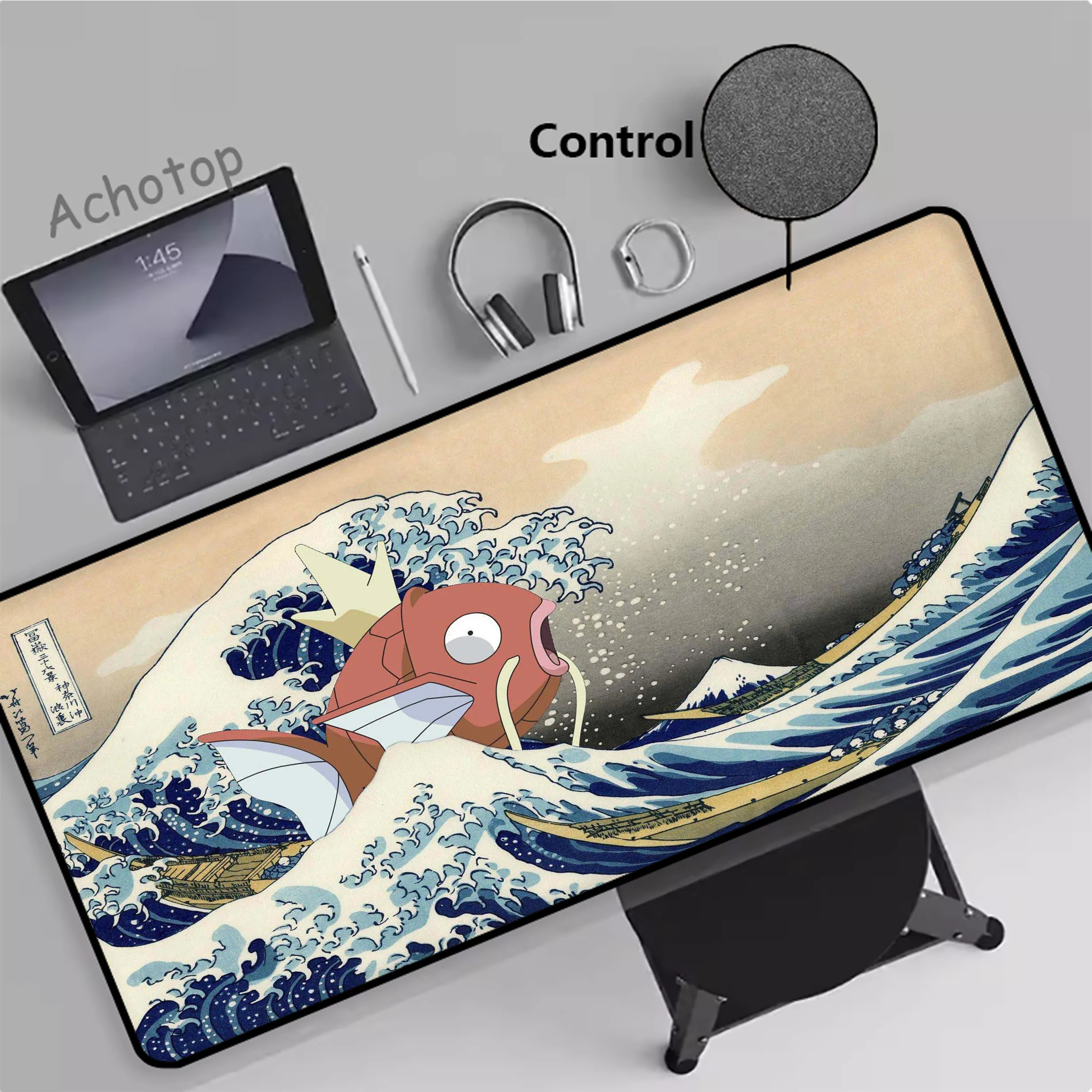 Japanese Sea Wave Control Large Mousepad XXL Office Mouse Pad Gaming Carpet Locking Edge Mouse Mat Game Keyboard Pads 900x400mm