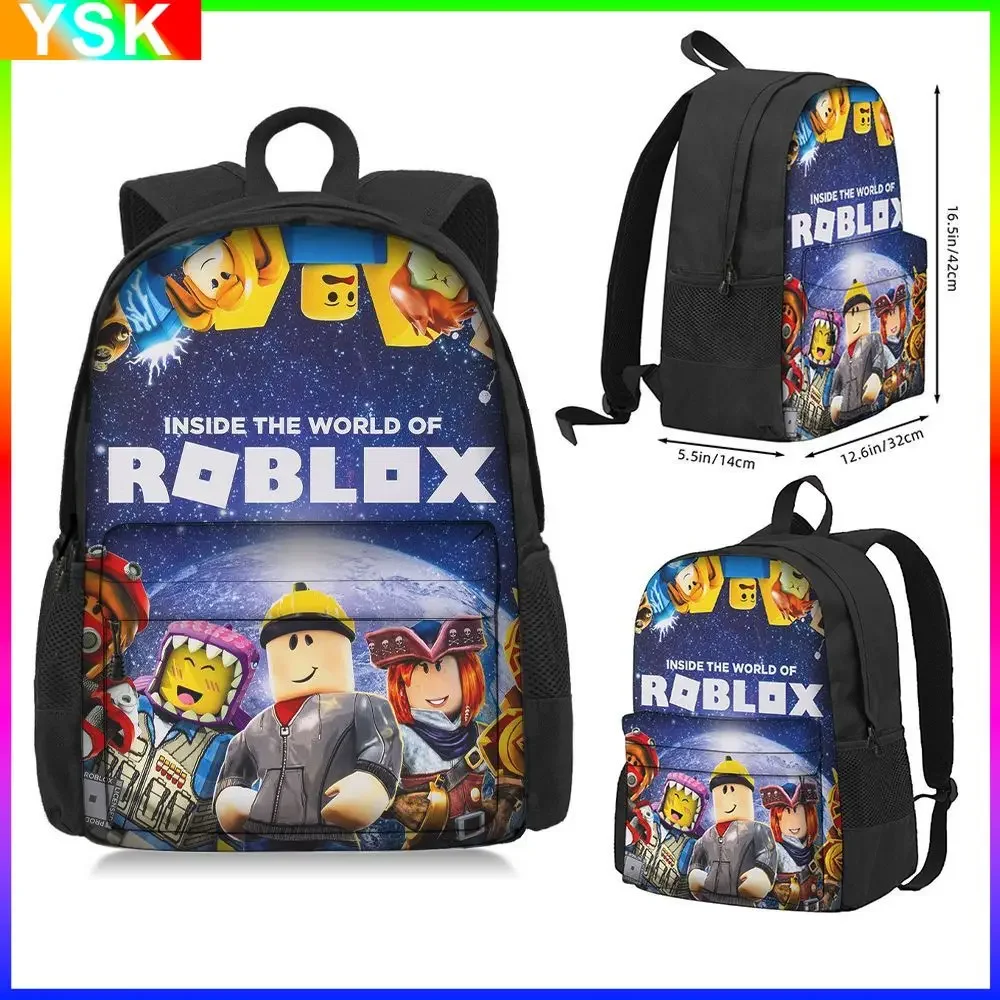 Roblox with Compartments Primary and Middle School Students Schoolbag Sport Backpack Lightening Boys Girls Cosplay Anime Mochila