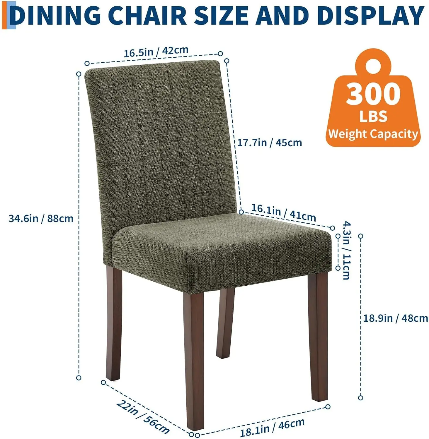 Upholstered Dining Chairs Set of 6,Button Tufted Parsons Chairs