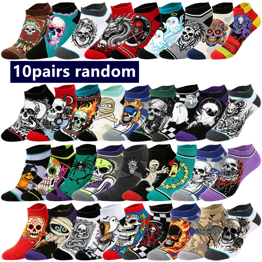 10pairs random Anime Cartoon Hip Hop Street Socks Funny Novelty Casual Crew Socks Men Women