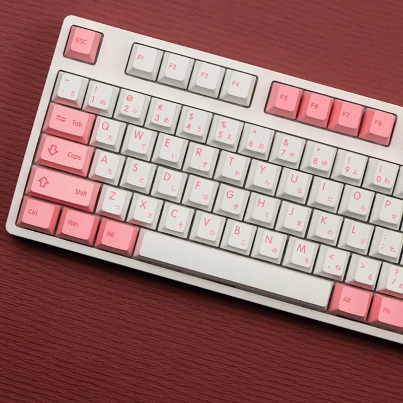 

124 Keys Sakura White Pink Japanese Keycaps For MX Switch Mechanical keyboard PBT Cherry Profile Keycap Custom key Caps DIY GK61