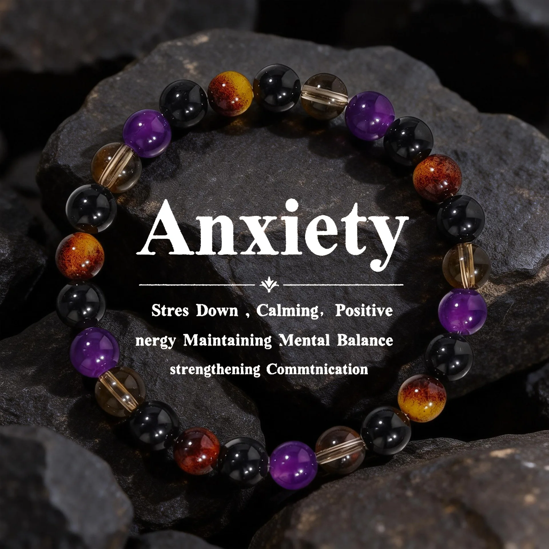 8mm Mixed Color Beads Glass Bead Bracelet Bohemia Reiki Healing Crystal for Women Men Fashion Elastic Bead Bracelet Jewelry Gift