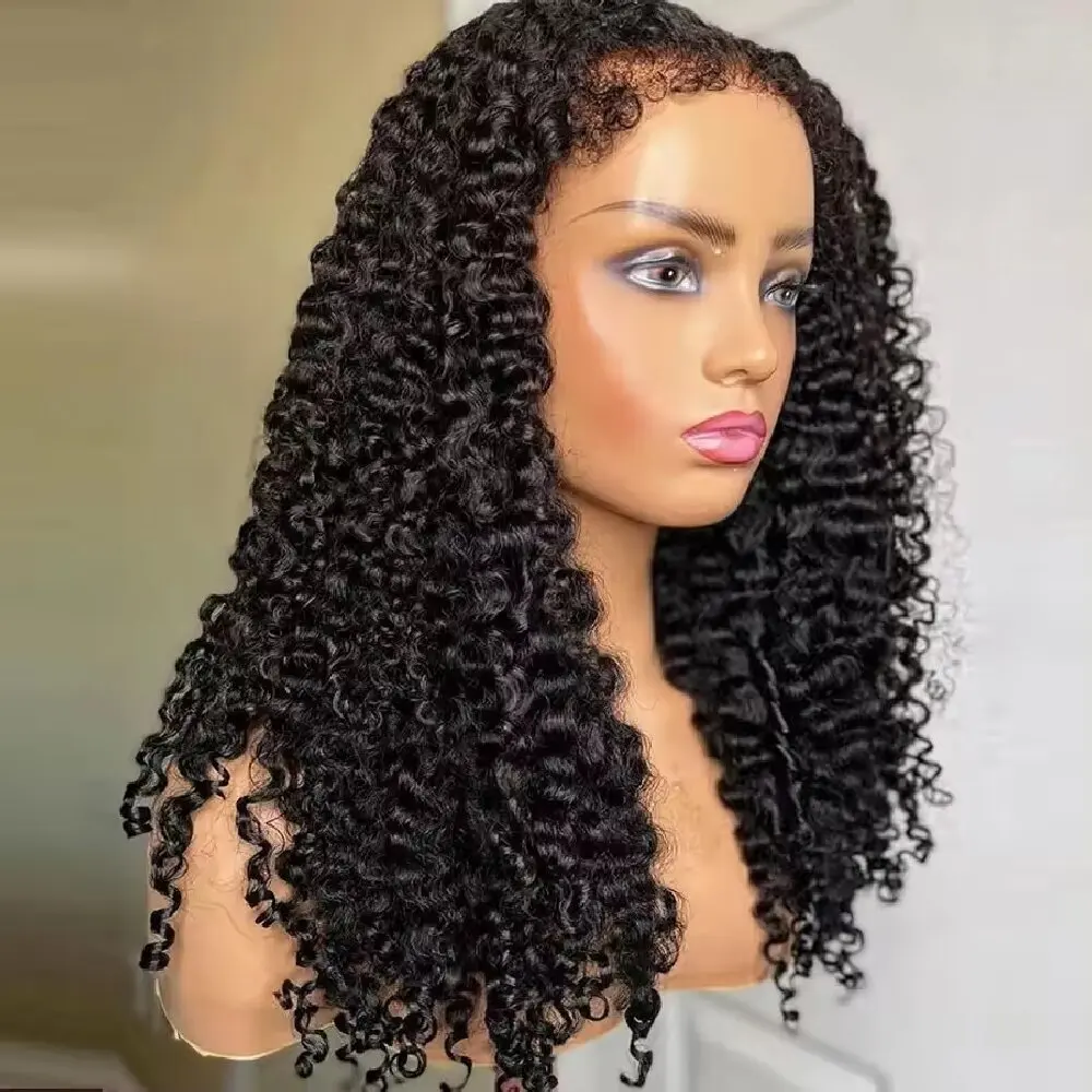 

5x5 Edges Curly Baby Hair Lace Front Wigs Water Wave Swiss Lace Closure Human Hair Wigs 5*5 Real HD 4C Natural Hairline Wig