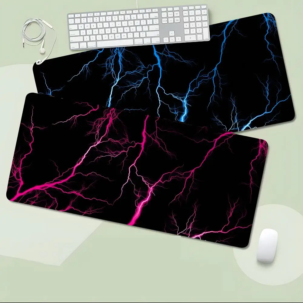 Texture Design Lightning Texture Mouse Pad Non-Slip Large Desk Mat Thick Stitched Edge Gaming Mousepad