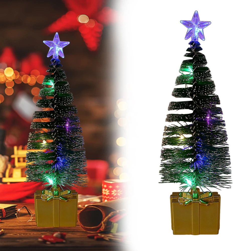 

Christmas Tree Statue Light Xmas Tree Miniature Decorative Xmas Tree Desktop Ornaments Creative Christmas Party Favors