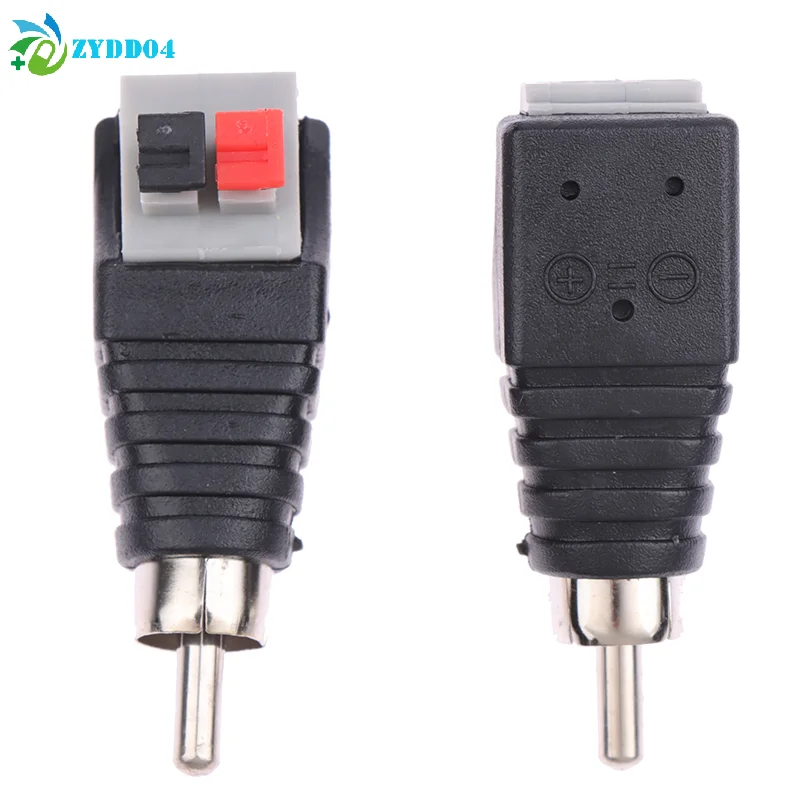 ●2Pcs Speaker Wire Cable To Audio Male Cable Jack Quick Press Plug Connector Adapter Speaker Connector Universal Cable