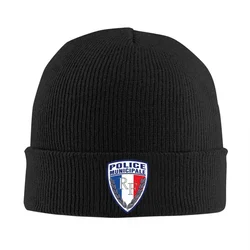 FRENCH MUNICIPAL POLICE INSIGNIA Warm Knitted Cap Fashion Bonnet Hat Autumn Winter Outdoor Beanies Hats for Men Women Adult