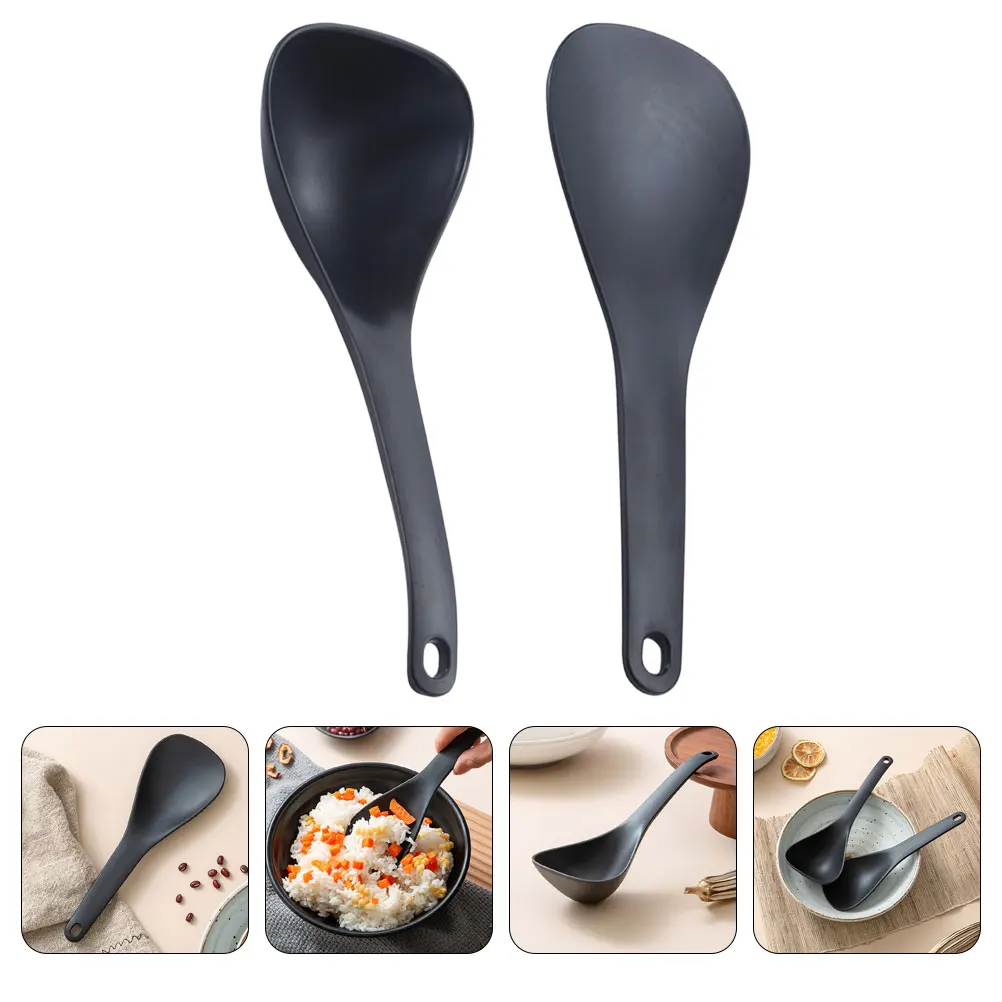 

1 set Soup Spoon Rice Scoop Ladle Kitchen Tools Wear Resistant Reusable Cooking Serving Spoons Non Stick Easy Clean Home Hotel