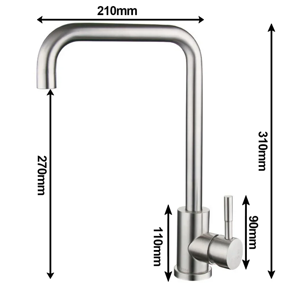 Robinet d'évier de cuisine en acier inoxydable, robinet d'eau chaude et froide, robinet de centre commercial, rotation à 360 °, monté sur le pont, vintage