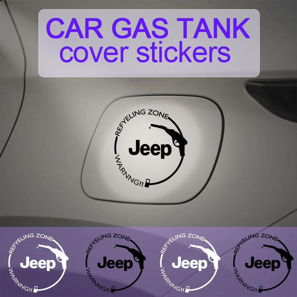 Car Fuel Tank Cap Cover Gas Tank Sticker Decel Auto Accessories For JEEP Renegade Patriot Weangler Cherokee Compass Trail Hawk