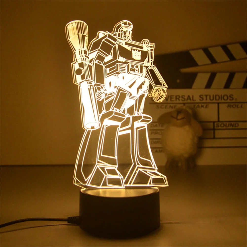 anime figure night light robo transformar candeeiro de mesa 3d decoracao do quarto decoracao do quarto bonito presente dos miudos lampadas sexy cores mudar 16 cores 3d 01