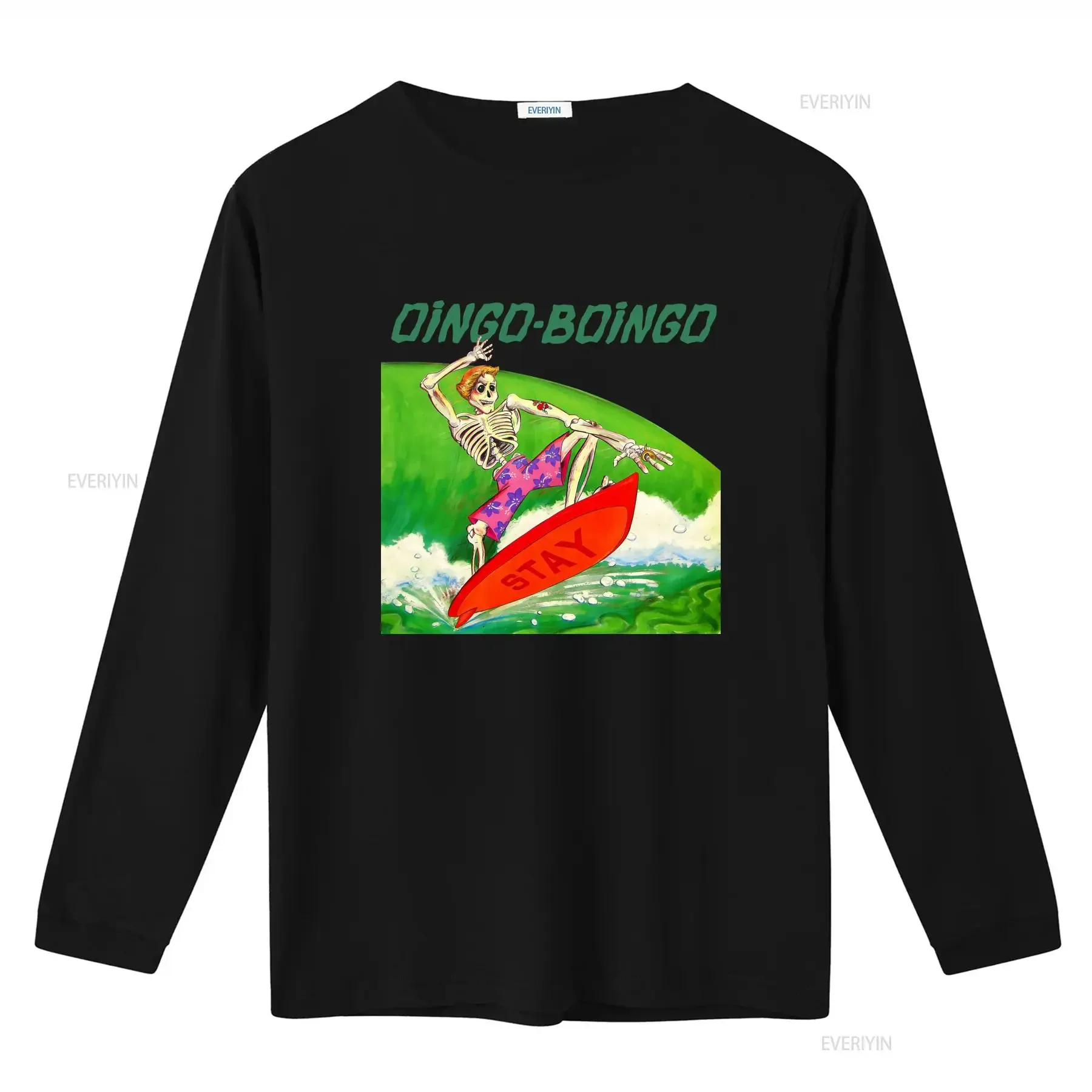 Oingo Boingo Surfing Skeleton T Shirt Unique Design Perfect for Beach Lovers and Music Fans vintage Washed designer clothes
