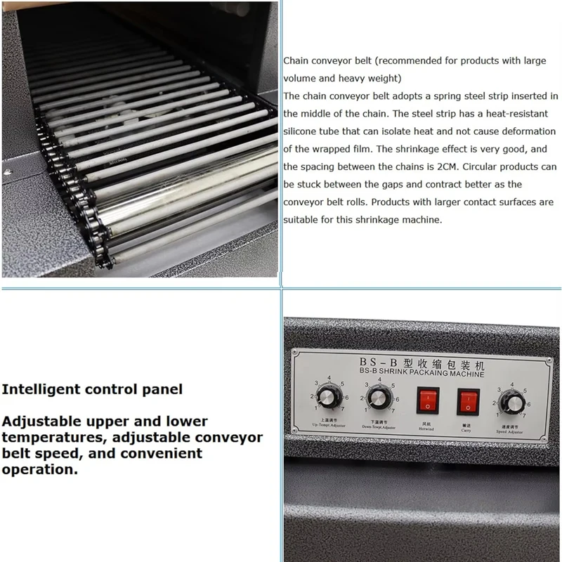 Heat Tunnel Shrink Wrapping Machine Bottle Plastic Film Shrink Wrap Machine for Commercial Packaging Processing Equipment