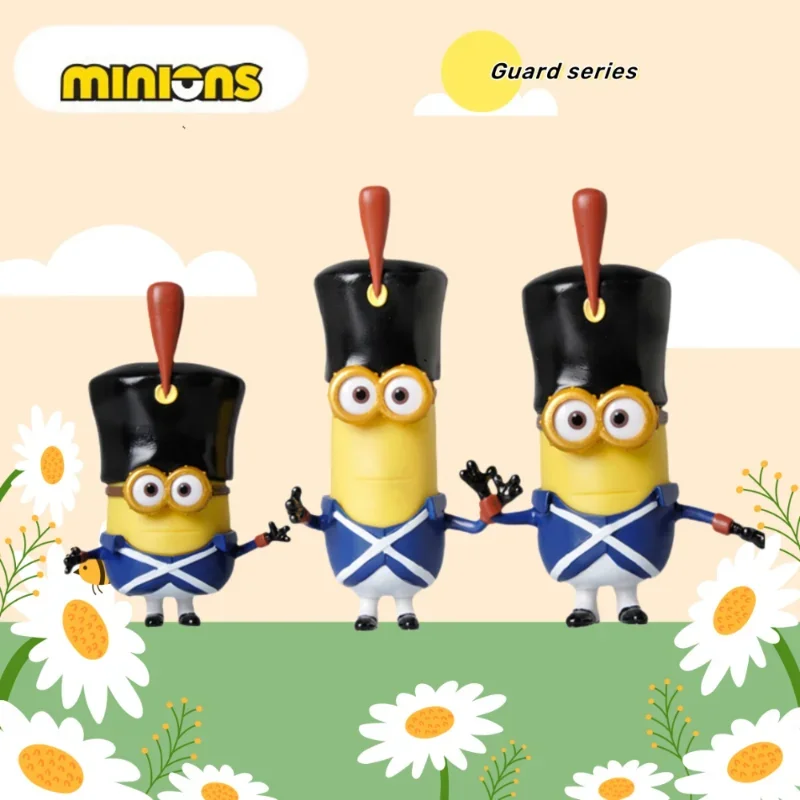 Caja de regalo de muñeca Minions de la serie Caticable Me Guard con coche Anime que rodea la caja ciega de decoración de muñecas de la marca Co