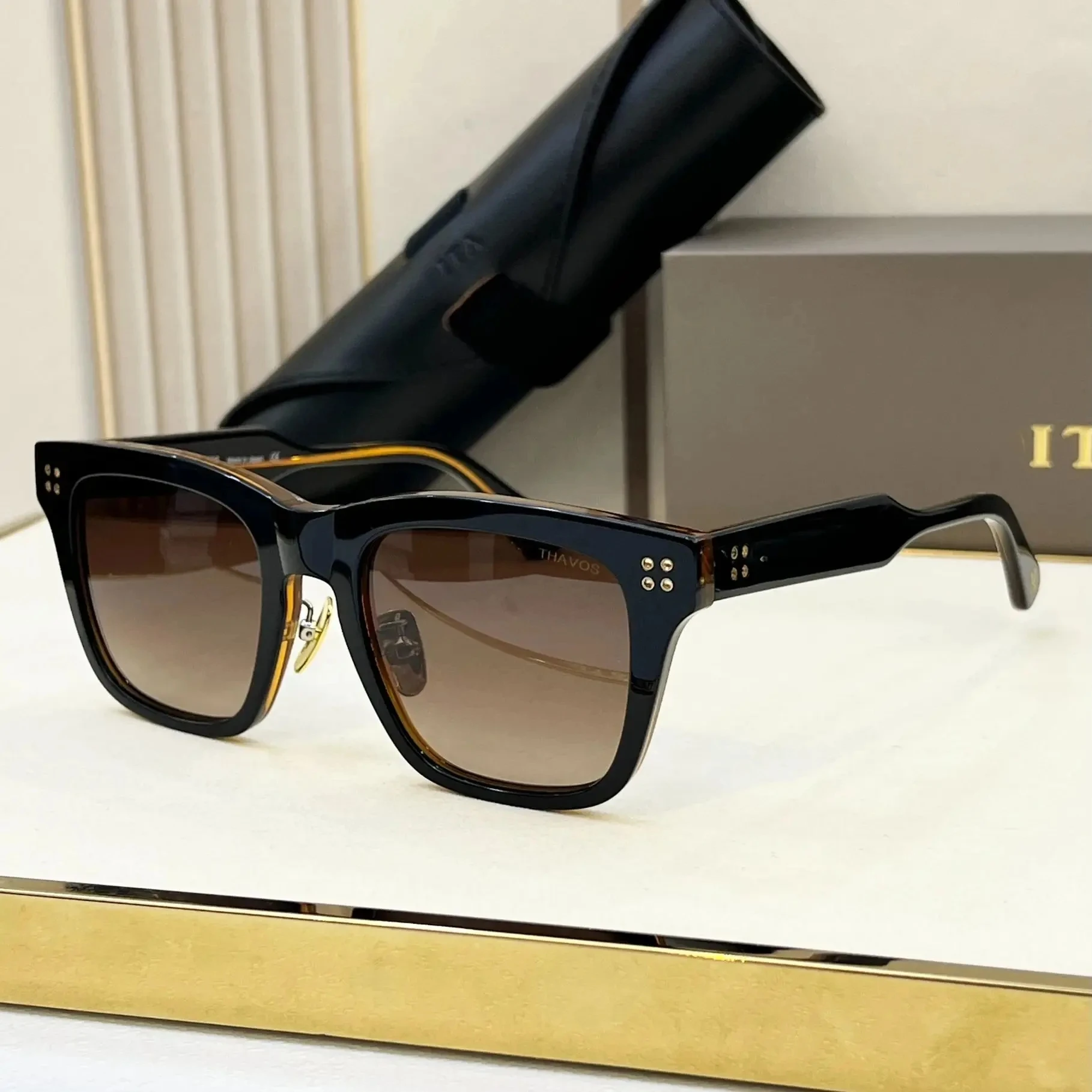 

Authentic For DIYTA DT THAVOS Luxury Stylish Men Women Sun Glasses Luxury Vintage Acetate Frame Male Couple Eyewear With Box