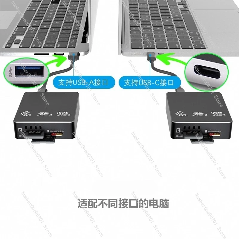 9336A CFA + SD4.0 + TF4.0 قارئ بطاقات عالي السرعة ثلاثة في واحد CFexpress بطاقة ذاكرة V90 بطاقة عالية السرعة تدعم هاتف Apple