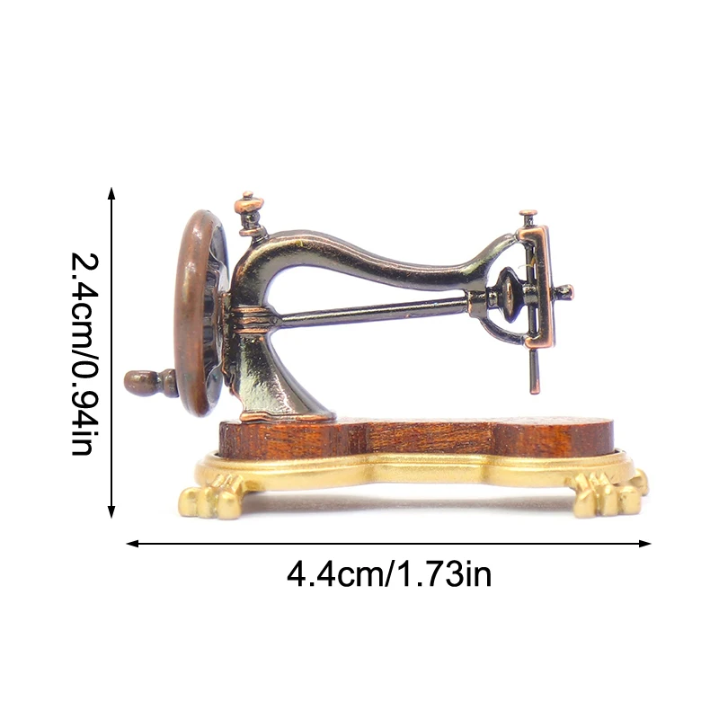 Machine à coudre l'inventaire pour la décoration intérieure, maison de courses, modèle de meubles rétro, accessoires de jouet de maison de beurre, 1:12