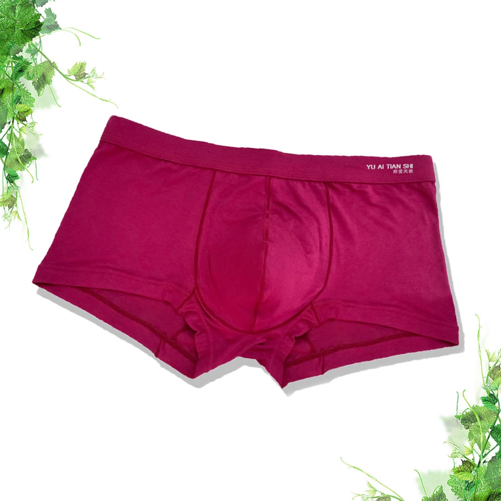 Men Modal Soft Elastic Breathable Shorts Solid Bulge Pouch Underpants Breathable Seamless 3D Pouch Underwear Panties A50