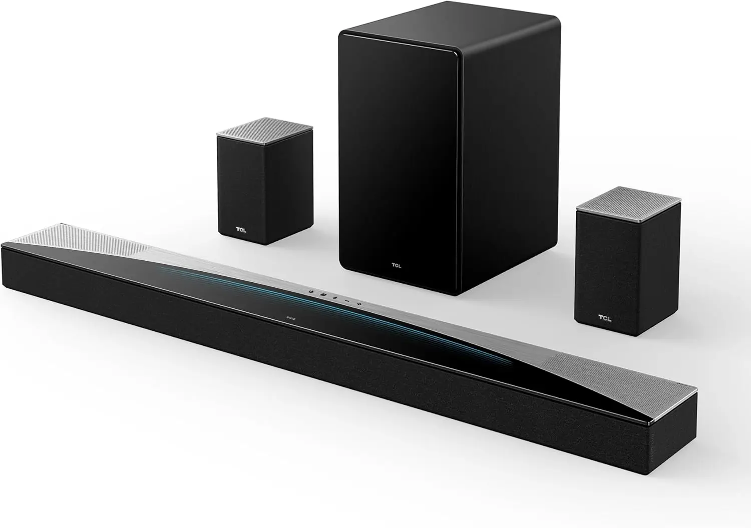 

TCL Q85H 7.1.4 Surround Sound Bar with Wireless Subwoofer for Smart TV Dolby Atmos DTS X Sound System 860W Power Bluetooth Home