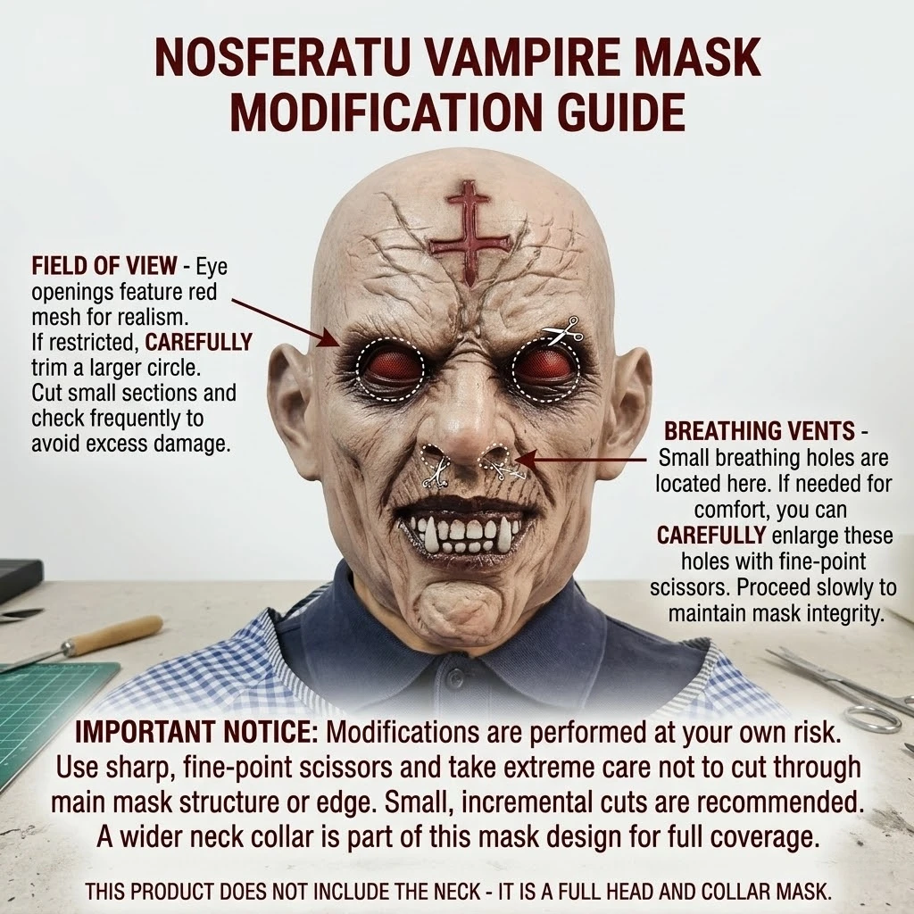 Realistic Horror Duke Vampire Full Head Mask Cross Mark Halloween Cosplay Demon Zombie Scary Costume Prop Adult Party Decoration
