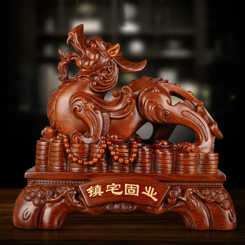 

Resin Pixiu Statue Desk Decor Office Tabletop Adornment Ornament Long-lasting Material Fine Craftsmanship Delicate