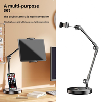 Desktop Tablet Stand Adjustable Foldable 360 Rotating Metal Phone Holder Shooting Bracket Heavy Duty Base