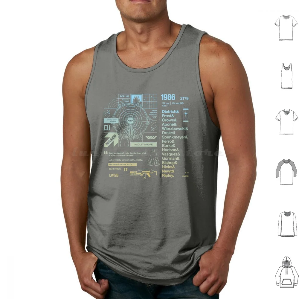 Ode #03 Tank Tops Vest Sleeveless Film 1986 Graphic Typography Horror Movie Cool Type Movies Colonial Marines Pulse