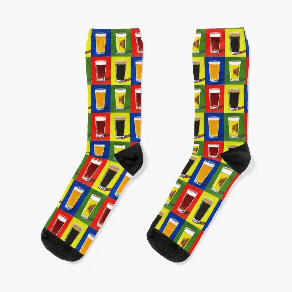 Andy Warhol Beer Pints Socks New year's hiphop Socks For Men Women's