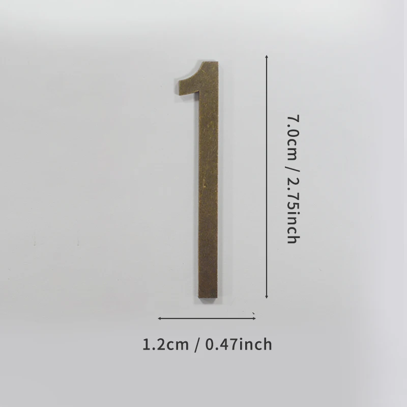 Bronzefarbene Türnummer mit Magneten, 7 cm, Hausnummer aus Metall, Wohnungstürnummer für Outdoor, Hotel, Zuhause, Briefkastenetikett – Detail 7