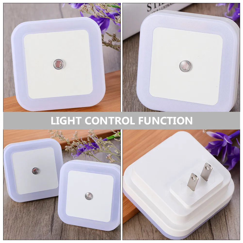 10Pcs Small Night Light LED Sensor Lamp Energy Efficient Induction Nightlight for Bedroom Living Room Office Night Use