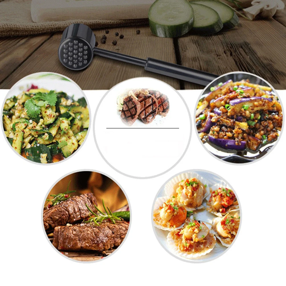 

Stainless Steel Meat Tenderiser Steak For Home Restaurant Supplies Flat Textured Sides Long Handle Hanging Hole Rust Resistant