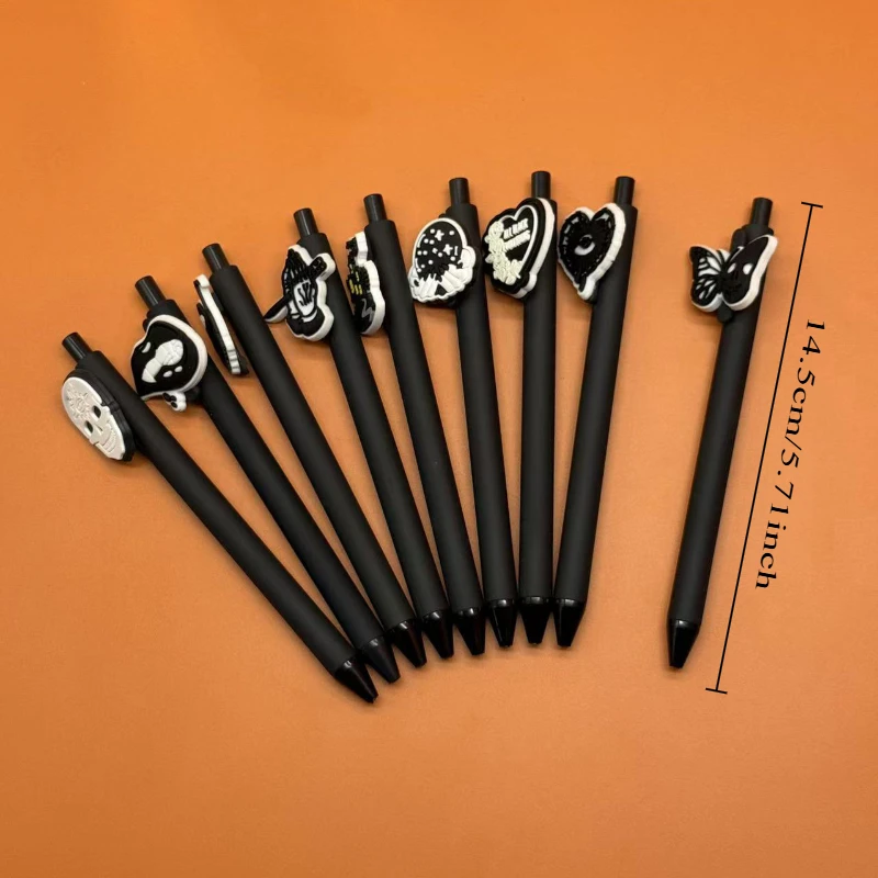 20/30pcs Creative, simple, cute Halloween-themed retractable ballpoint pen with funny ghost faces and skull designs Random Color