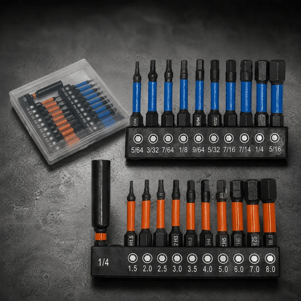 1/4in Hex Shank Allen Wrench Bit Set Precision Magnetic Tip Hex Shank Drill Bit Set Quick Release S2 Steel Hex Head Wrench Set