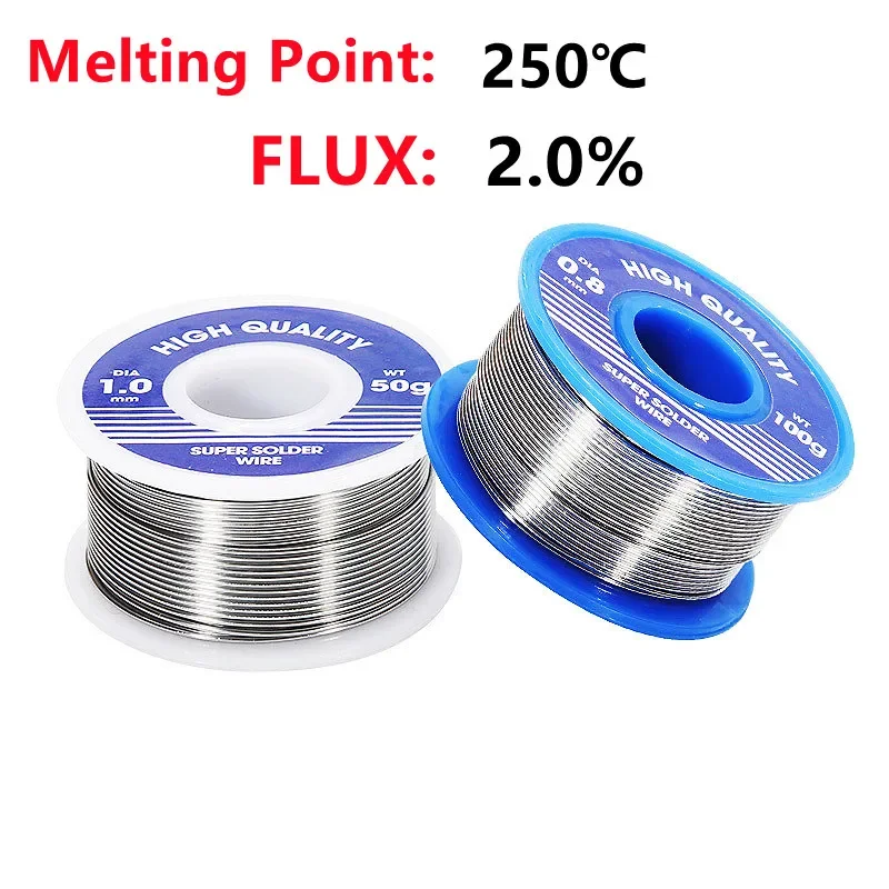 100g /0.8/1mm Tin Lead Tin Wire Melt Rosin Core Solder Soldering Wire Roll No-clean Low Melting FLUX 2.0% No Need Solder Powder