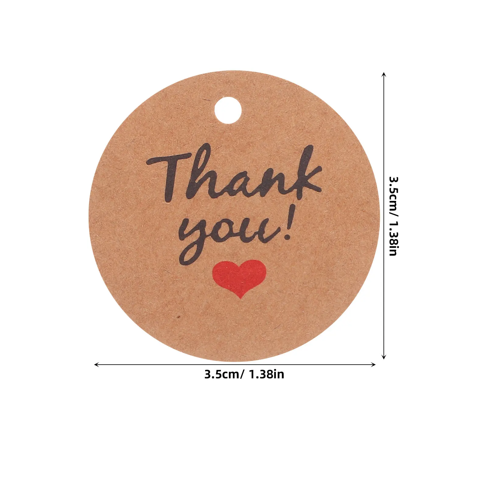 100Pcs Hanging Tags Kraft Paper Round Hole Wedding Favor Gift Tags Vintage Thank You Labels Rustic Party Decorations Without