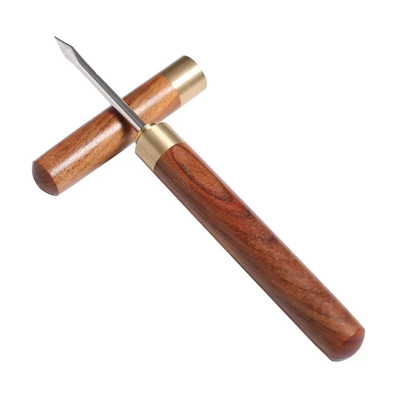JUSTINLAU Ebony Rosewood Tea Needle Stainless Steel  Solid Wood Handle Durable Pu\'er Tea Loosening Knife Tea Set Accessories