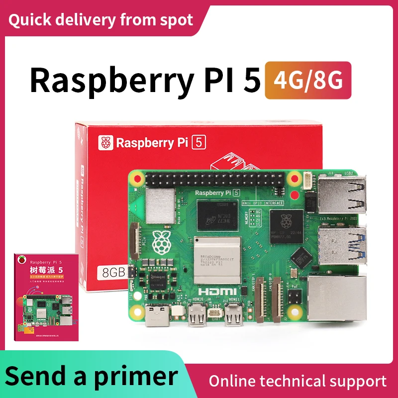Płytka rozwojowa Raspberry Pi 5 generacji LINUX Suite komputerowa płyta główna do programowania AI Raspberry Pi 5B 4G/8GB