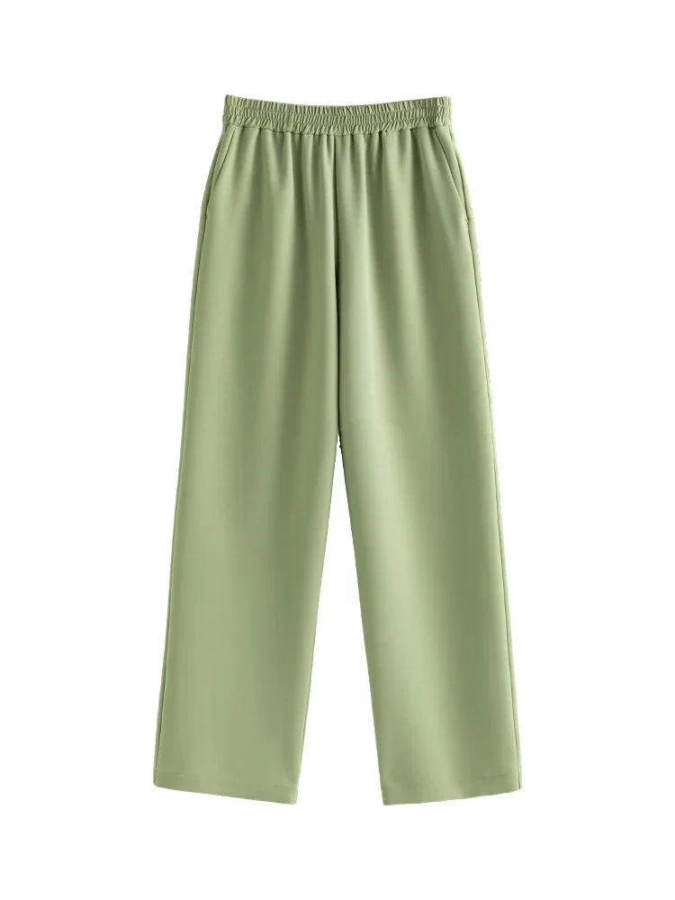 DUSHU – pantalon de travail à jambes larges pour femmes, nouveau Design de taille élastique, mince et décontracté pour le bureau, printemps